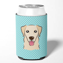 Load image into Gallery viewer, Checkerboard Blue Golden Retriever Can or Bottle Hugger BB1190CC