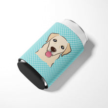 Load image into Gallery viewer, Checkerboard Blue Golden Retriever Can or Bottle Hugger BB1190CC