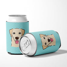 Load image into Gallery viewer, Checkerboard Blue Golden Retriever Can or Bottle Hugger BB1190CC