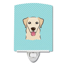 Load image into Gallery viewer, Checkerboard Blue Golden Retriever Ceramic Night Light BB1190CNL