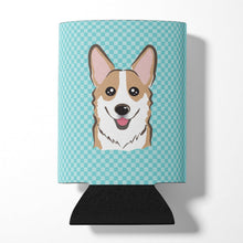 Load image into Gallery viewer, Checkerboard Blue Corgi Can or Bottle Hugger BB1191CC