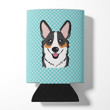 Load image into Gallery viewer, Checkerboard Blue Corgi Can or Bottle Hugger BB1193CC