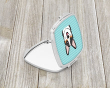 Load image into Gallery viewer, Checkerboard Blue Corgi Compact Mirror – Stylish Purse Mirror with Artistic Covers BB1193SCM