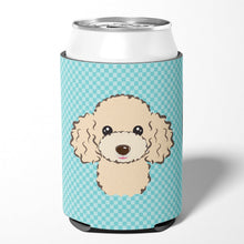 Load image into Gallery viewer, Checkerboard Blue Buff Poodle Can or Bottle Hugger BB1196CC
