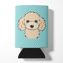 Load image into Gallery viewer, Checkerboard Blue Buff Poodle Can or Bottle Hugger BB1196CC