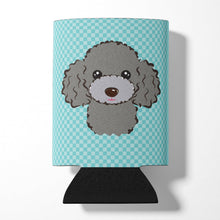 Load image into Gallery viewer, Checkerboard Blue Silver Gray Poodle Can or Bottle Hugger BB1197CC