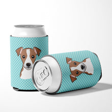 Load image into Gallery viewer, Checkerboard Blue Jack Russell Terrier Can or Bottle Hugger BB1198CC