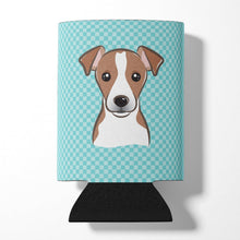 Load image into Gallery viewer, Checkerboard Blue Jack Russell Terrier Can or Bottle Hugger BB1198CC