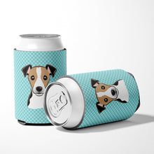 Load image into Gallery viewer, Checkerboard Blue Jack Russell Terrier Can or Bottle Hugger BB1199CC