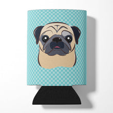 Load image into Gallery viewer, Checkerboard Blue Fawn Pug Can or Bottle Hugger BB1200CC