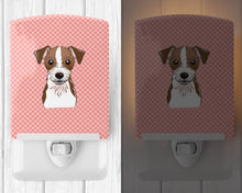 Load image into Gallery viewer, Checkerboard Pink Jack Russell Terrier Ceramic Night Light BB1202CNL