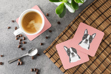 Load image into Gallery viewer, Checkerboard Pink Boston Terrier Coasters - Set of 4 Lightweight Foam, Absorbent Drink Coasters BB1203FC