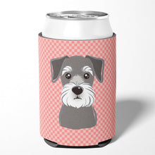 Load image into Gallery viewer, Checkerboard Pink Schnauzer Can or Bottle Hugger BB1206CC