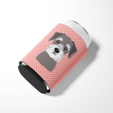Load image into Gallery viewer, Checkerboard Pink Schnauzer Can or Bottle Hugger BB1206CC