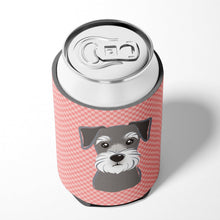 Load image into Gallery viewer, Checkerboard Pink Schnauzer Can or Bottle Hugger BB1206CC