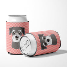 Load image into Gallery viewer, Checkerboard Pink Schnauzer Can or Bottle Hugger BB1206CC