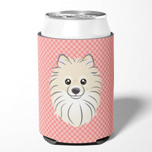 Load image into Gallery viewer, Checkerboard Pink Pomeranian Can or Bottle Hugger BB1207CC