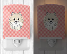 Load image into Gallery viewer, Checkerboard Pink Pomeranian Ceramic Night Light BB1207CNL