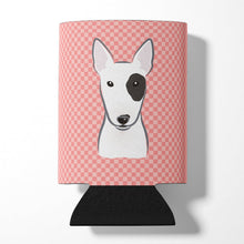 Load image into Gallery viewer, Checkerboard Pink Bull Terrier Can or Bottle Hugger BB1209CC
