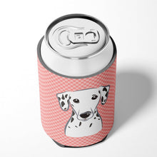 Load image into Gallery viewer, Checkerboard Pink Dalmatian Can or Bottle Hugger BB1210CC