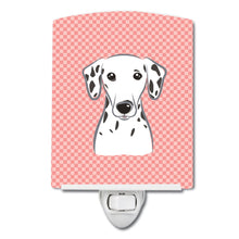 Load image into Gallery viewer, Checkerboard Pink Dalmatian Ceramic Night Light BB1210CNL