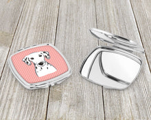 Load image into Gallery viewer, Checkerboard Pink Dalmatian Compact Mirror – Stylish Purse Mirror with Artistic Covers BB1210SCM