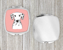 Load image into Gallery viewer, Checkerboard Pink Dalmatian Compact Mirror – Stylish Purse Mirror with Artistic Covers BB1210SCM