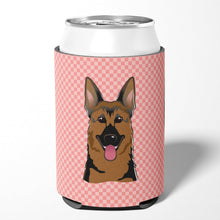 Load image into Gallery viewer, Checkerboard Pink German Shepherd Can or Bottle Hugger BB1211CC