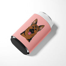 Load image into Gallery viewer, Checkerboard Pink German Shepherd Can or Bottle Hugger BB1211CC
