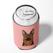 Load image into Gallery viewer, Checkerboard Pink German Shepherd Can or Bottle Hugger BB1211CC