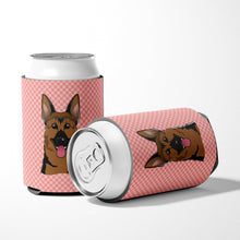 Load image into Gallery viewer, Checkerboard Pink German Shepherd Can or Bottle Hugger BB1211CC