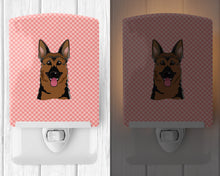 Load image into Gallery viewer, Checkerboard Pink German Shepherd Ceramic Night Light BB1211CNL