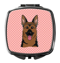 Load image into Gallery viewer, Checkerboard Pink German Shepherd Compact Mirror – Stylish Purse Mirror with Artistic Covers BB1211SCM