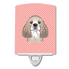 Load image into Gallery viewer, Checkerboard Pink Cocker Spaniel Ceramic Night Light BB1216CNL