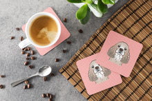 Load image into Gallery viewer, Checkerboard Pink Cocker Spaniel Coasters - Set of 4 Lightweight Foam, Absorbent Drink Coasters BB1216FC