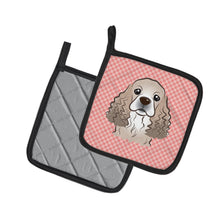 Load image into Gallery viewer, Checkerboard Pink Cocker Spaniel Pot Holders - Set of 2 - Heat-Resistant Kitchen Essentials BB1216PTHD