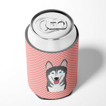 Load image into Gallery viewer, Checkerboard Pink Alaskan Malamute Can or Bottle Hugger BB1218CC