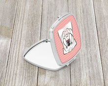 Load image into Gallery viewer, Checkerboard Pink White English Bulldog  Compact Mirror – Stylish Purse Mirror with Artistic Covers BB1220SCM