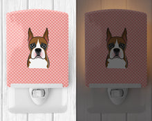 Load image into Gallery viewer, Checkerboard Pink Boxer Ceramic Night Light BB1223CNL