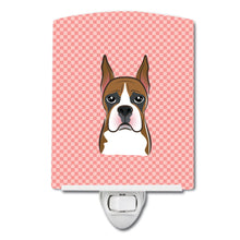 Load image into Gallery viewer, Checkerboard Pink Boxer Ceramic Night Light BB1223CNL