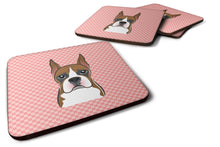 Load image into Gallery viewer, Checkerboard Pink Boxer Coasters - Set of 4 Lightweight Foam, Absorbent Drink Coasters BB1223FC