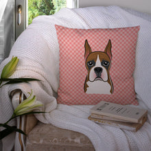 Load image into Gallery viewer, Checkerboard Pink Boxer Canvas Throw Pillow - 14x14 Decorative Pillow – Art for Your Home &amp; Patio BB1223PW1414