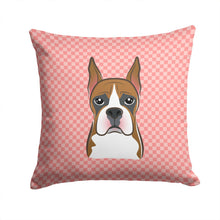 Load image into Gallery viewer, Checkerboard Pink Boxer Canvas Throw Pillow - 14x14 Decorative Pillow – Art for Your Home &amp; Patio BB1223PW1414