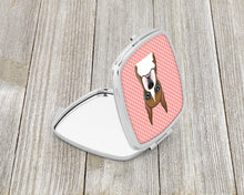 Load image into Gallery viewer, Checkerboard Pink Boxer Compact Mirror – Stylish Purse Mirror with Artistic Covers BB1223SCM