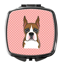 Load image into Gallery viewer, Checkerboard Pink Boxer Compact Mirror – Stylish Purse Mirror with Artistic Covers BB1223SCM