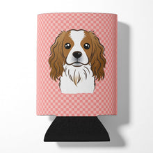 Load image into Gallery viewer, Checkerboard Pink Cavalier Spaniel Can or Bottle Hugger BB1224CC