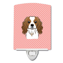 Load image into Gallery viewer, Checkerboard Pink Cavalier Spaniel Ceramic Night Light BB1224CNL