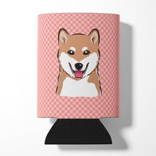 Load image into Gallery viewer, Checkerboard Pink Shiba Inu Can or Bottle Hugger BB1225CC