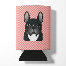 Load image into Gallery viewer, Checkerboard Pink French Bulldog Can or Bottle Hugger BB1227CC