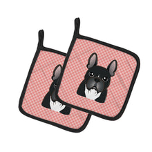 Load image into Gallery viewer, Checkerboard Pink French Bulldog Pot Holders - Set of 2 - Heat-Resistant Kitchen Essentials BB1227PTHD